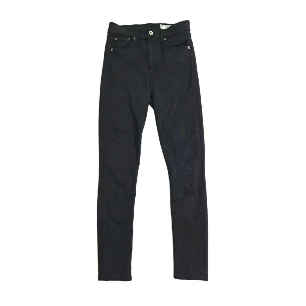 Rag & Bone Jeans Womens 26 Nina High Rise Skinny Black Denim Pants